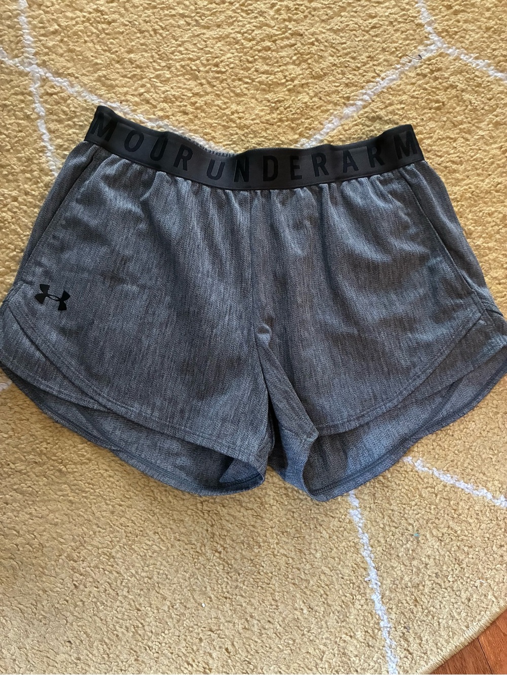 Under Armour Women’s Grey Athletic Shorts with Black Waistband